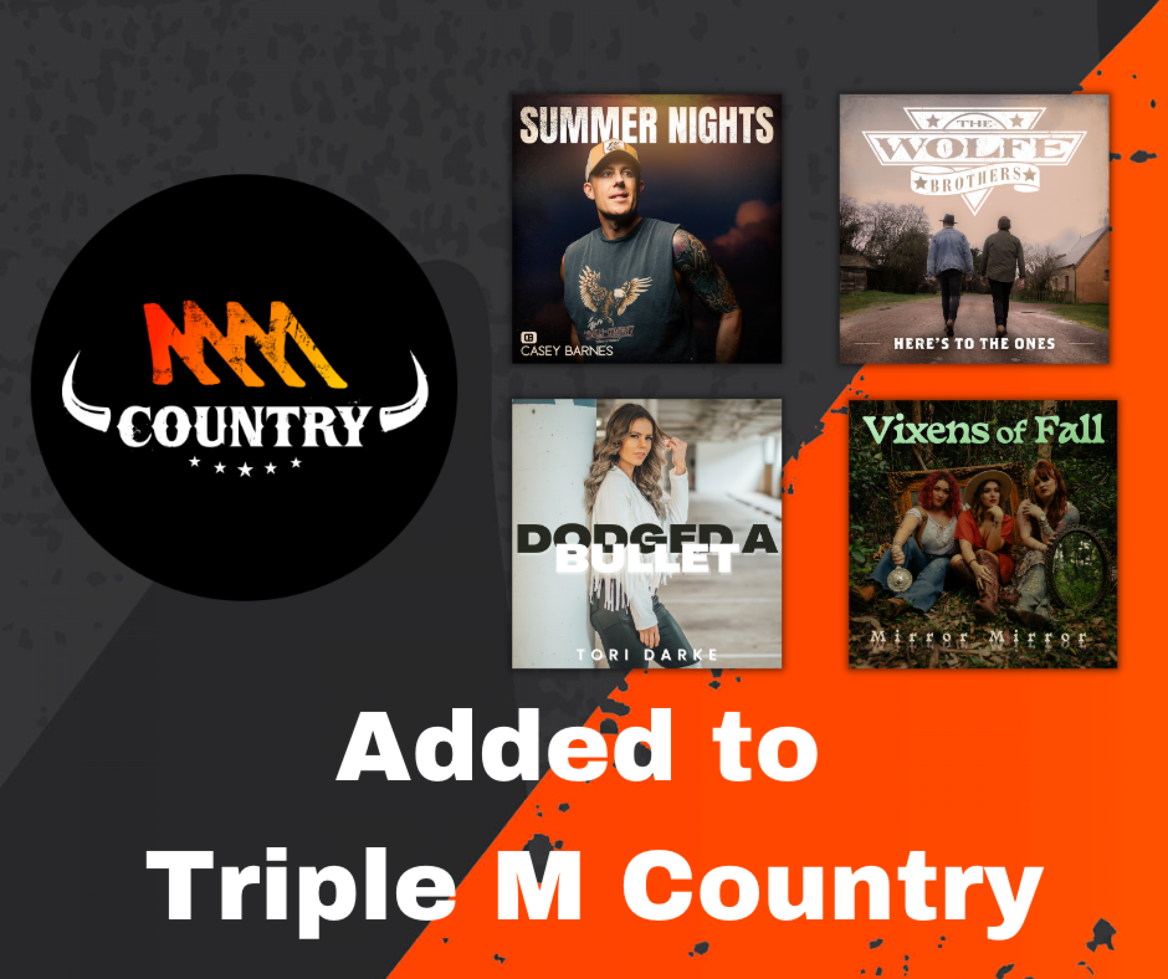 Casey Barnes, The Wolfe Brothers, Tori Darke & Vixens Of Fall added to Triple M Country