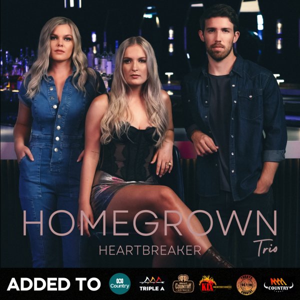 Homegrown Trio - "Heartbreaker" debuts #19 on the CountryTown National Airplay Charts
